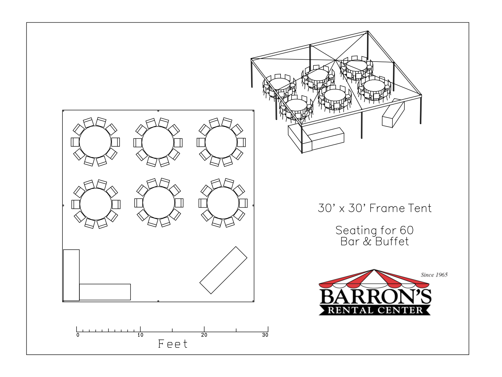 30' x 30' Frame Tent - Barrons Barrons