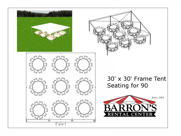 30' x 30' Frame Tent - Barrons Barrons
