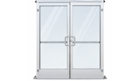 a graphic of glass double doors for a tent. the photo sits on a white background.