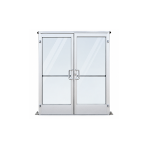 a graphic of glass double doors for a tent. the photo sits on a white background.