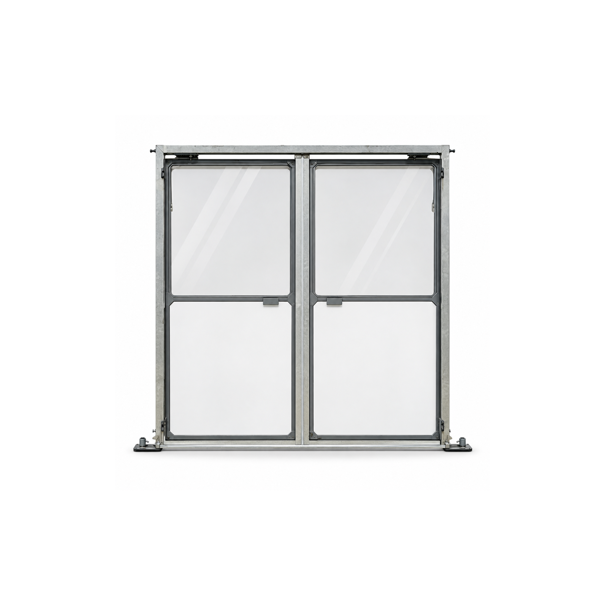 vinyl door web photo a graphic of a tent door with a white vinyl bottom and a glass top half. it sits on a white background