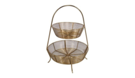 2-Tier Basket Stand (Brushed Gold)