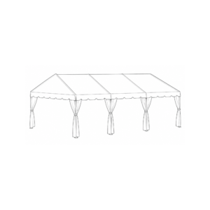 a marquee frame tent outline on a white background