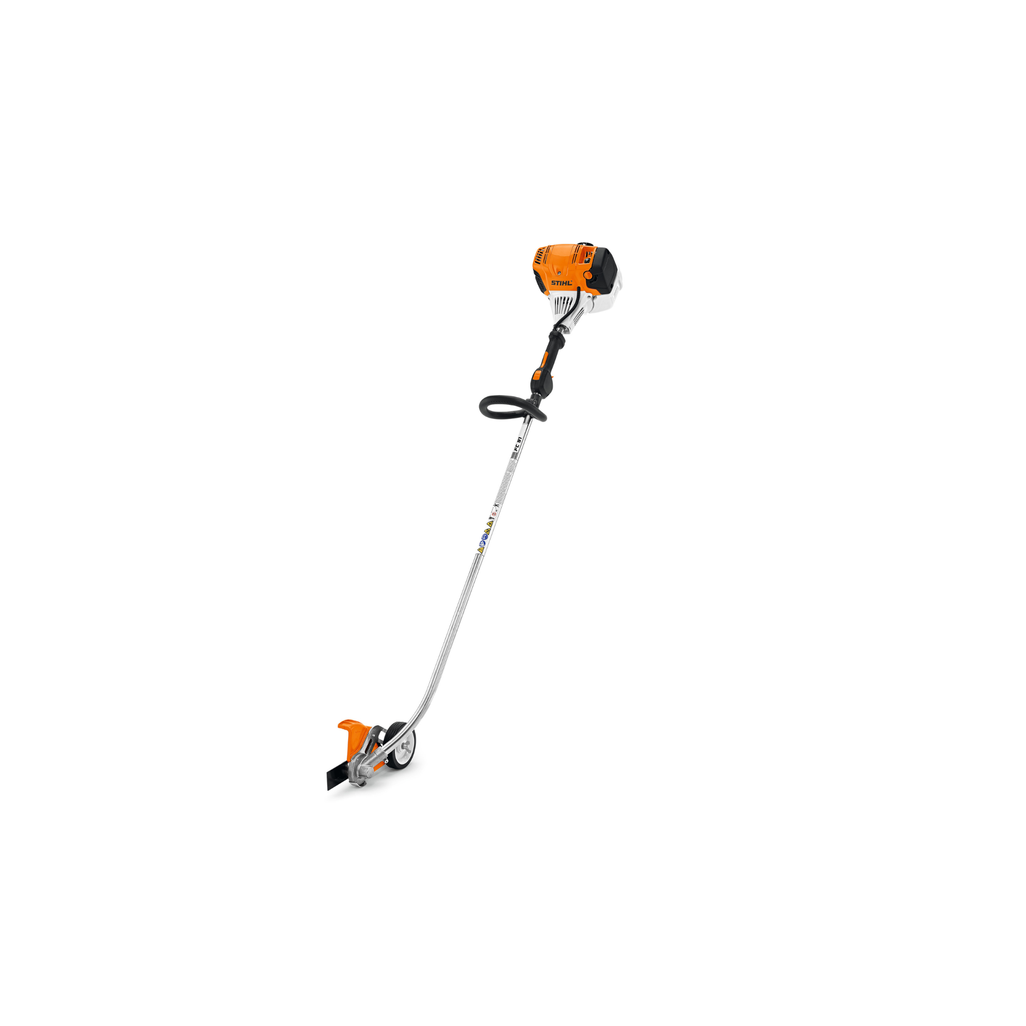 lawn edger_hand held web photo an orange stihl lawn edger against a white background